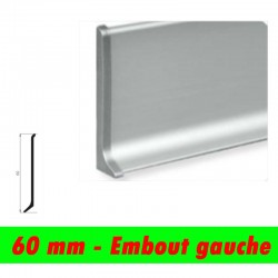 Profil finition - Embout Gauche PLINTHE alu anodisé mat - 60mm