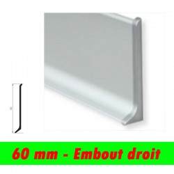 Profil finition - Embout Droit PLINTHE alu anodisé mat - 60mm