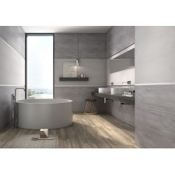 Carrelage mural INOX GRIS CLAIR 30x90 Rectifié