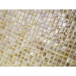Mosaique de verre dorée beige 32x32