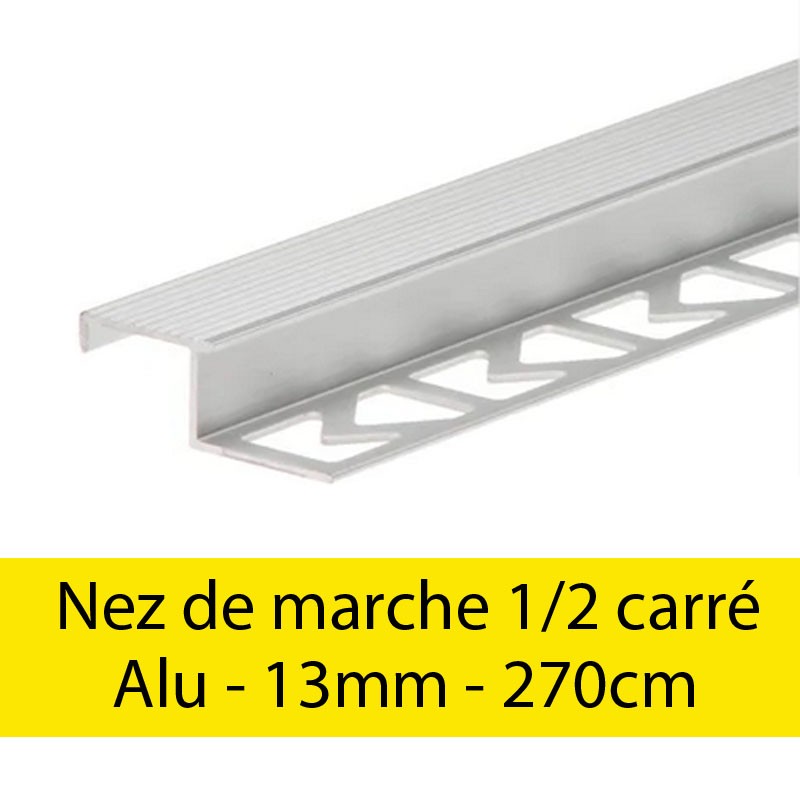 Profil finition Nez de marche - demi carré - 13mm Profil finition Nez de marche - demi carré - 13mm